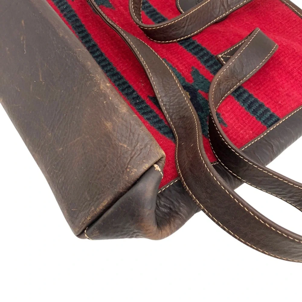 Born Textile Wool and Leather Western Aztec Print Handbag Purse‎ Tote